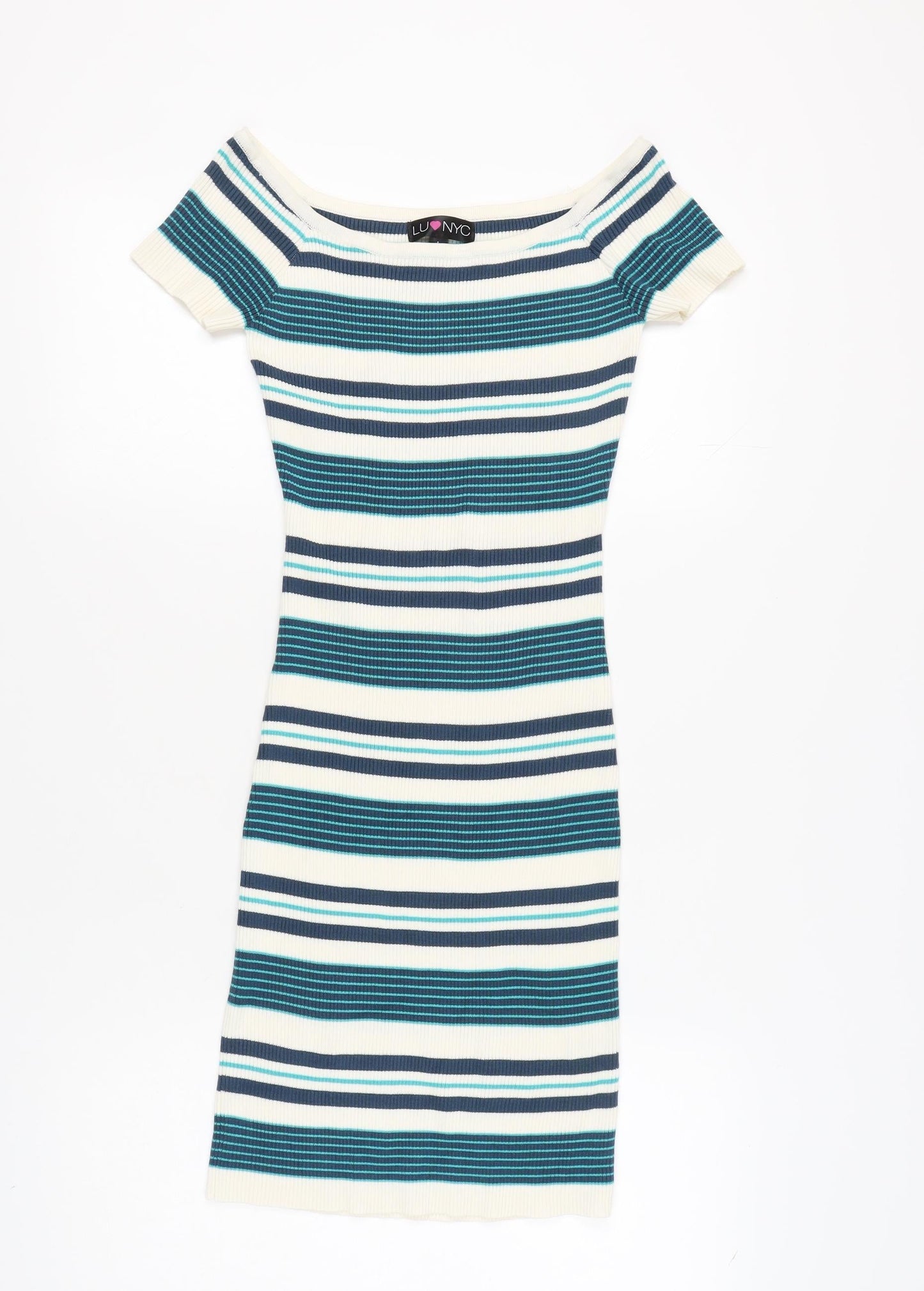 LU NYC Women's Multicoloured Striped Bodycon Dress L