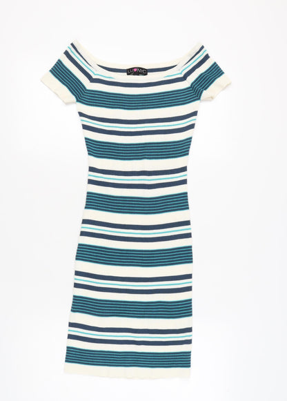 LU NYC Women's Multicoloured Striped Bodycon Dress L