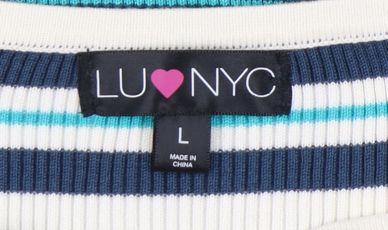 LU NYC Women's Multicoloured Striped Bodycon Dress L