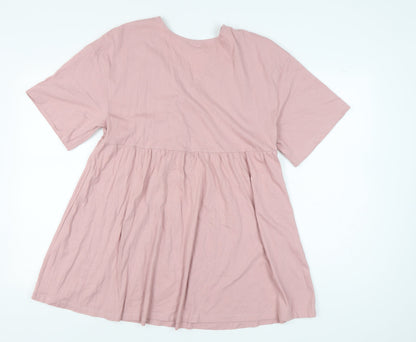 ASOS Design Women's Pink Empire Waist Tie Dress Size 14
