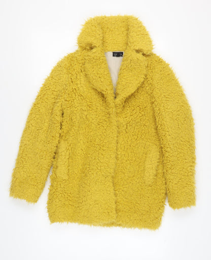Womens UK Size 10 Topshop Yellow Overcoat