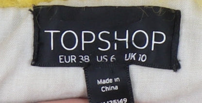 Womens UK Size 10 Topshop Yellow Overcoat