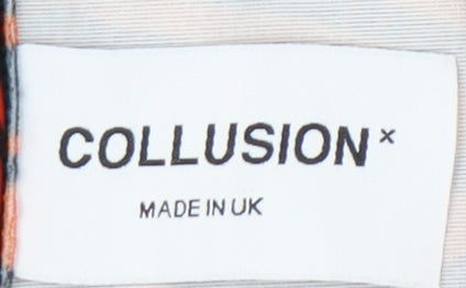 Womens UK Size 14 COLLUSION Multicoloured Cropped T-Shirt