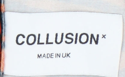 Womens UK Size 14 COLLUSION Multicoloured Cropped T-Shirt