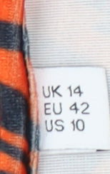 Womens UK Size 14 COLLUSION Multicoloured Cropped T-Shirt