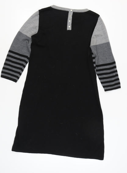 Cynthia Rowley Women’s Black Grey Striped Dress XL