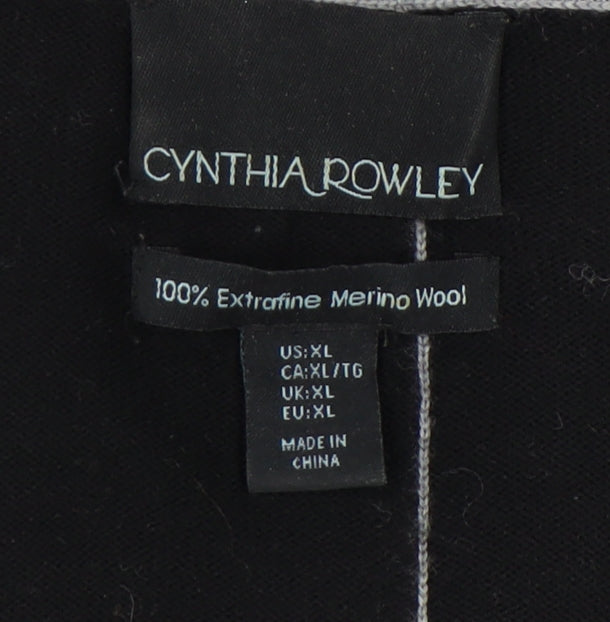 Cynthia Rowley Women’s Black Grey Striped Dress XL