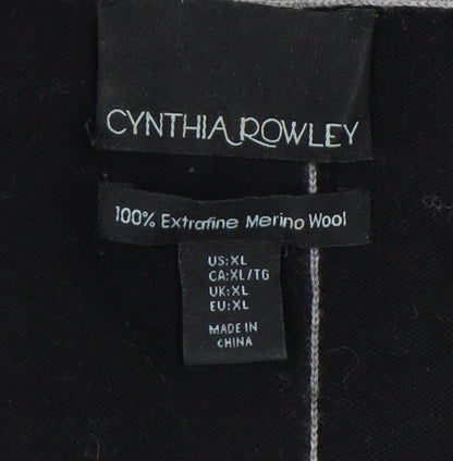 Cynthia Rowley Women’s Black Grey Striped Dress XL