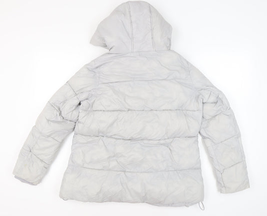 French Connection Women's Grey Puffer Jacket M