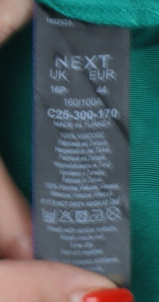 Next Women's Green Shirt Dress - Size 16