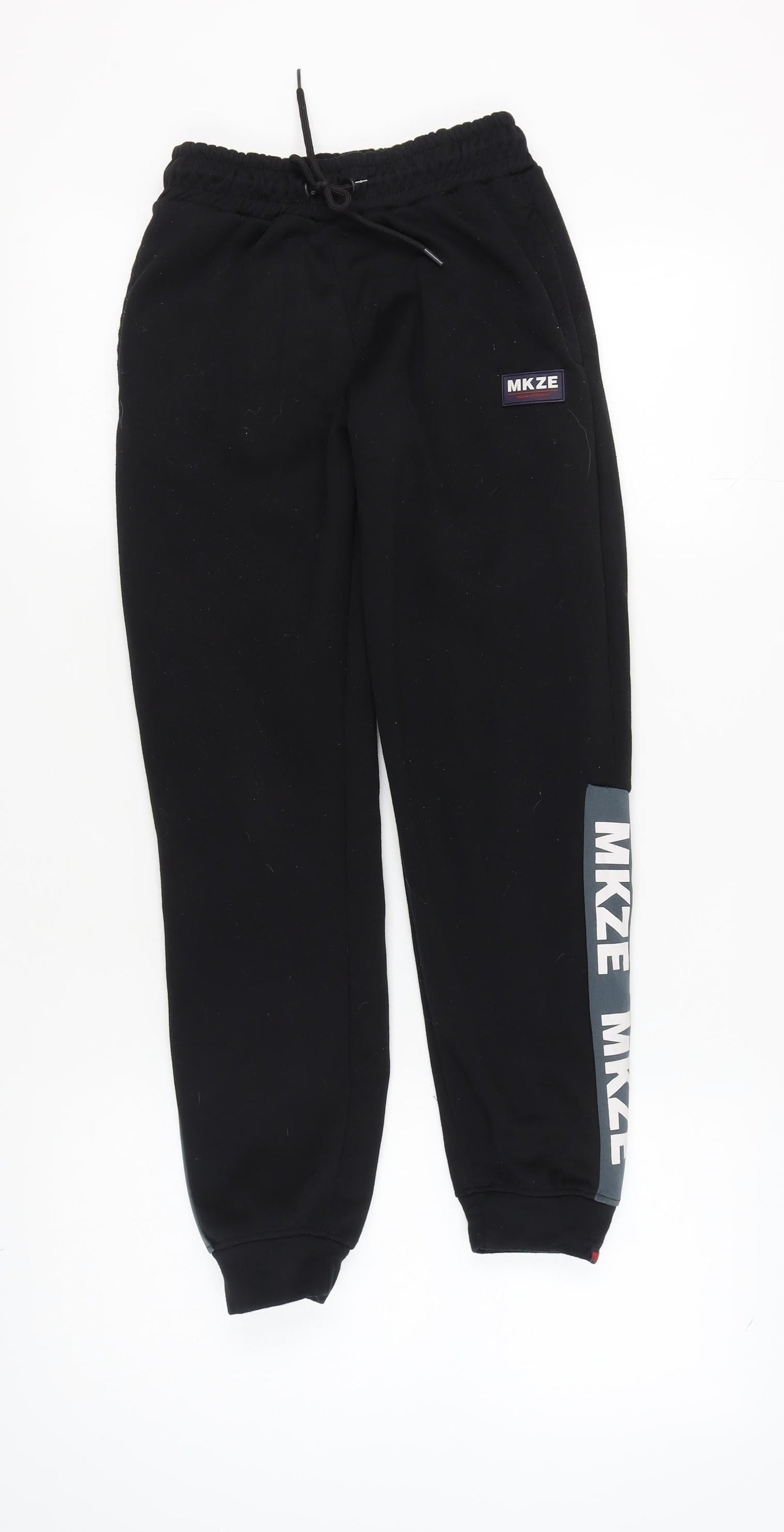 MKZE Girls Black Jogger Trousers, Size 13, Elastic Waist