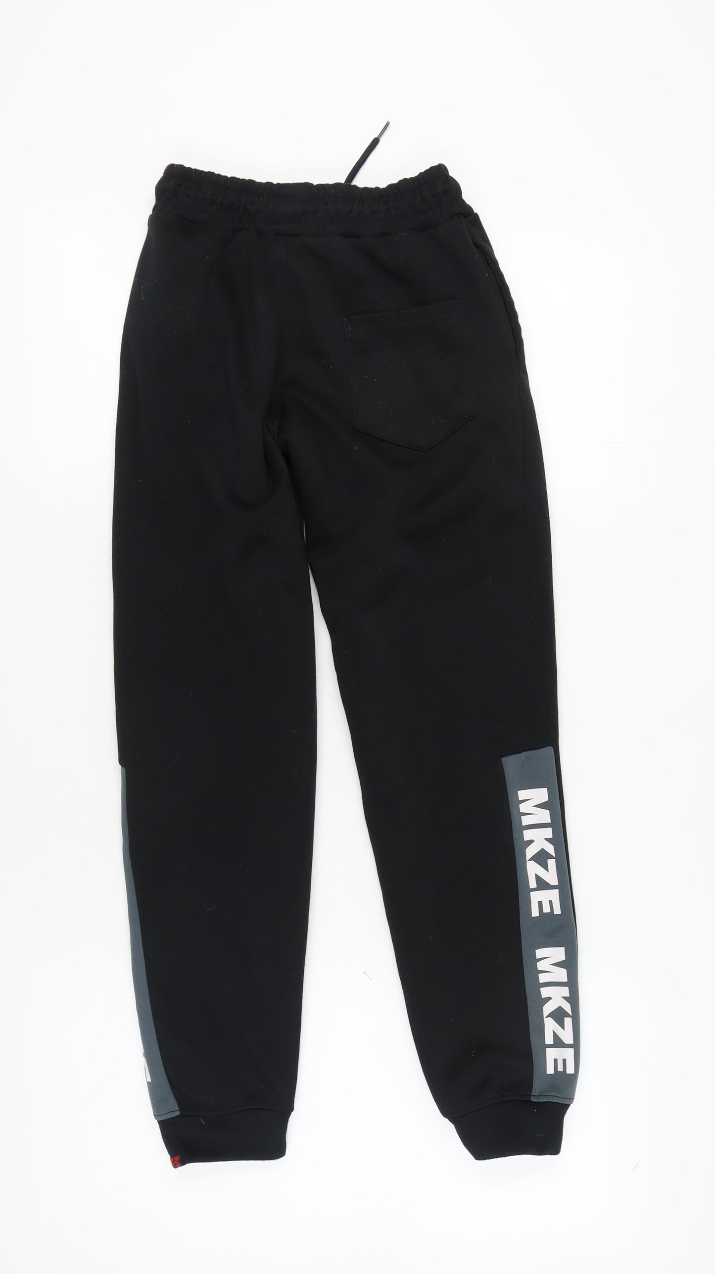 MKZE Girls Black Jogger Trousers, Size 13, Elastic Waist