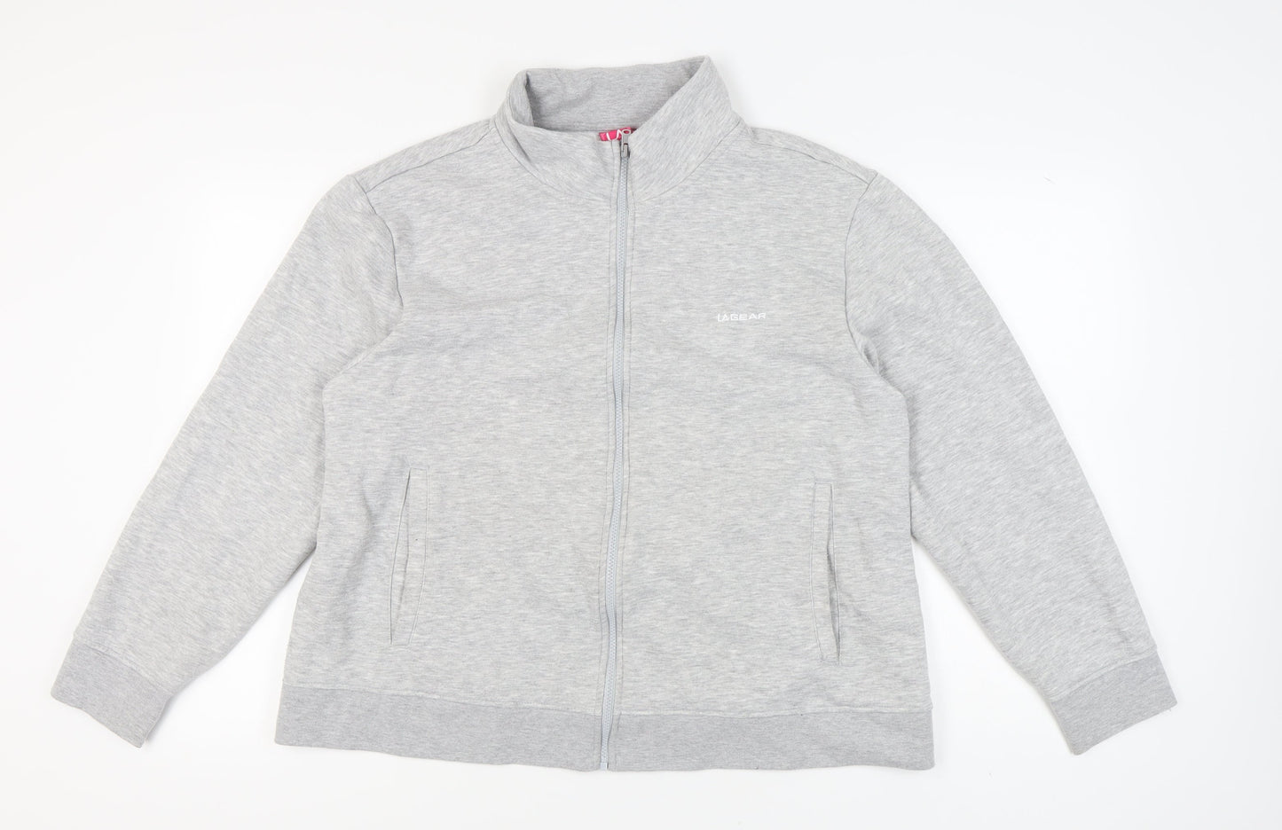 Womens UK Size 22 LA Gear Grey Full Zip Sweatshirt