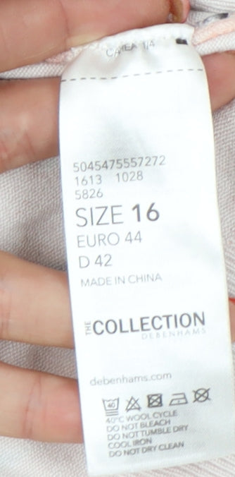 Debenhams Women's Pink Animal Print Pullover Jumper Size 16