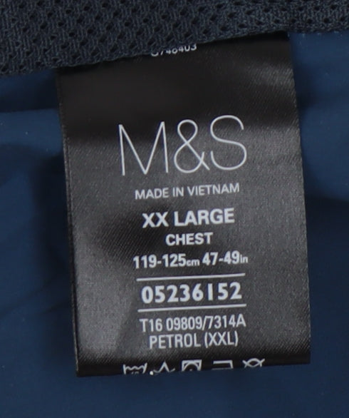Mens UK Size 2XL Marks and Spencer Blue Basic Jacket