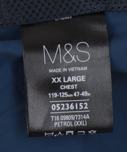 Mens UK Size 2XL Marks and Spencer Blue Basic Jacket