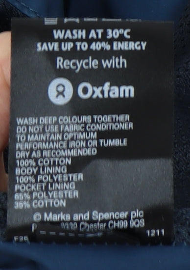 Mens UK Size 2XL Marks and Spencer Blue Basic Jacket