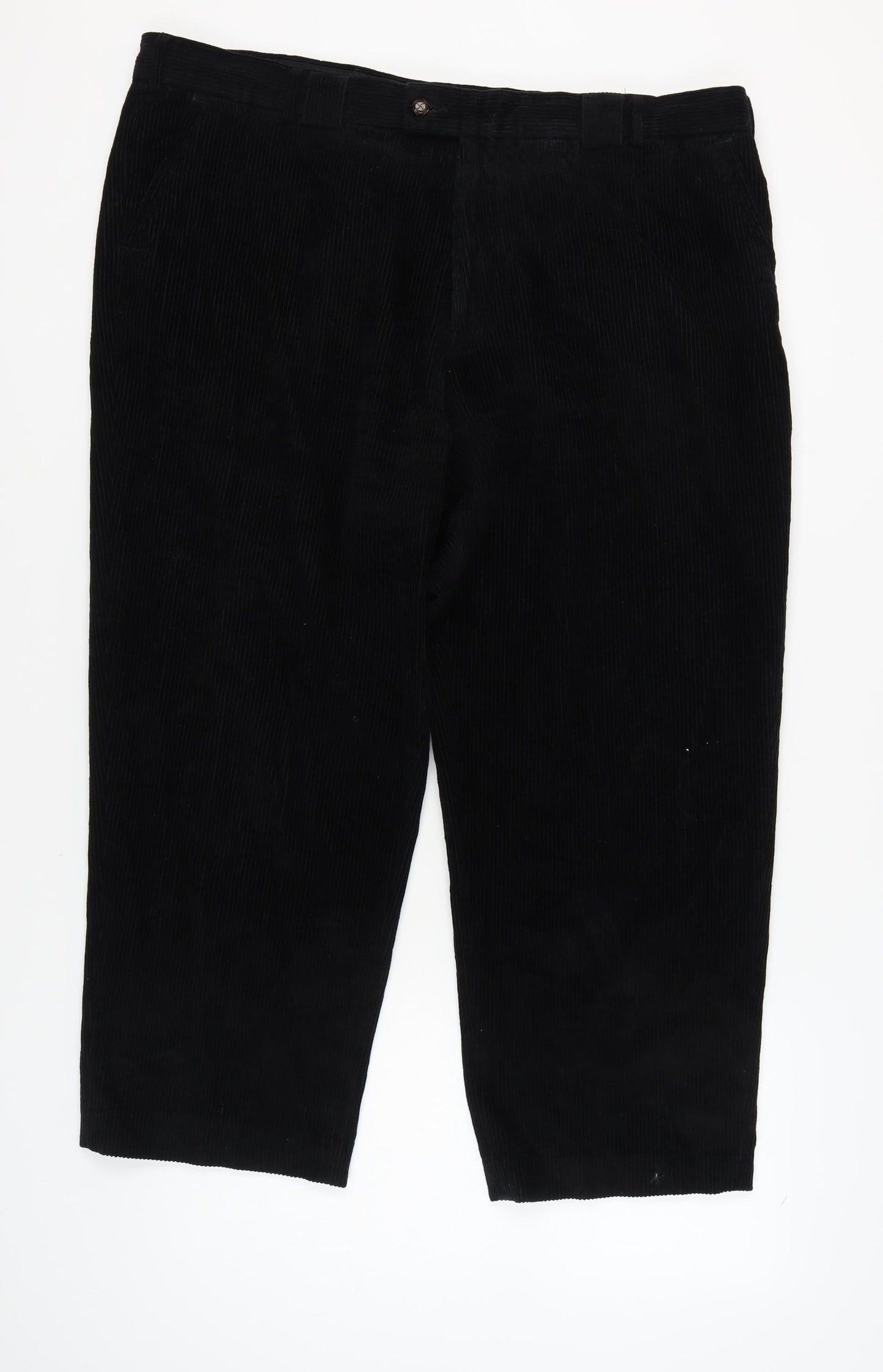 Harvey Parker Men's Black Corduroy Trousers Size 44