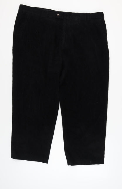 Harvey Parker Men's Black Corduroy Trousers Size 44