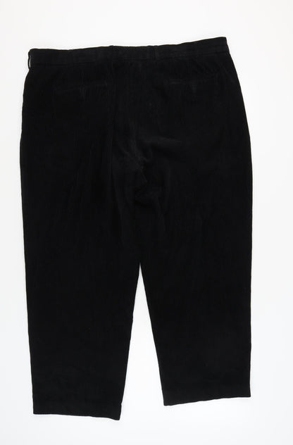 Harvey Parker Men's Black Corduroy Trousers Size 44