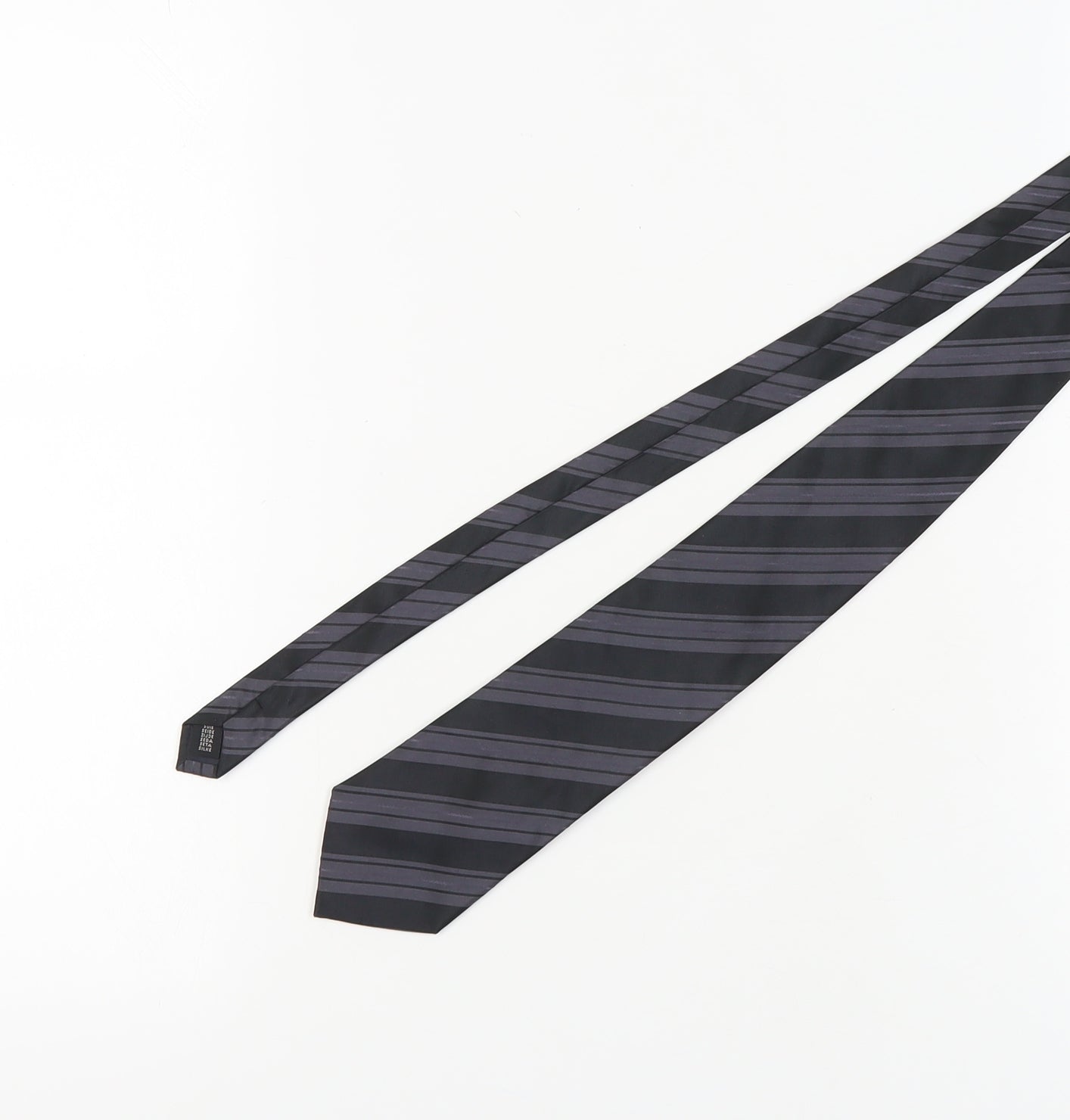 Mens Daniel Hechter Black Striped 100% Silk  Tie