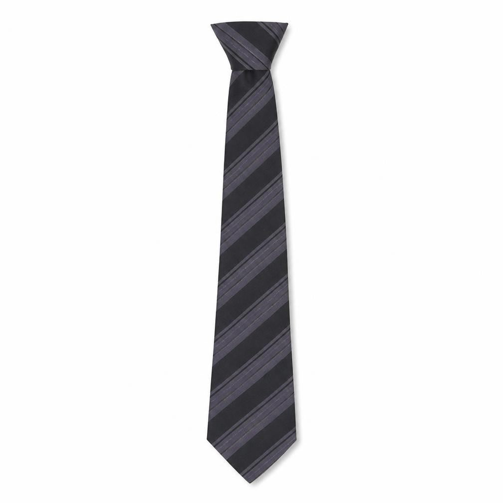 Mens Daniel Hechter Black Striped 100% Silk  Tie