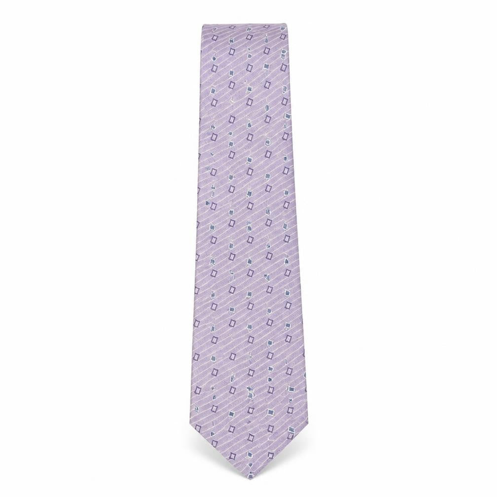 Mens Pierre Cardin Purple Geometric 100% Silk  Tie