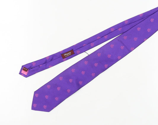 T.M.Lewin Men's Purple Silk Paisley Tie