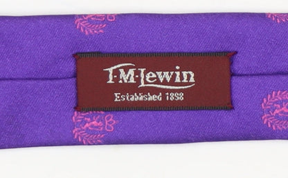 T.M.Lewin Men's Purple Silk Paisley Tie
