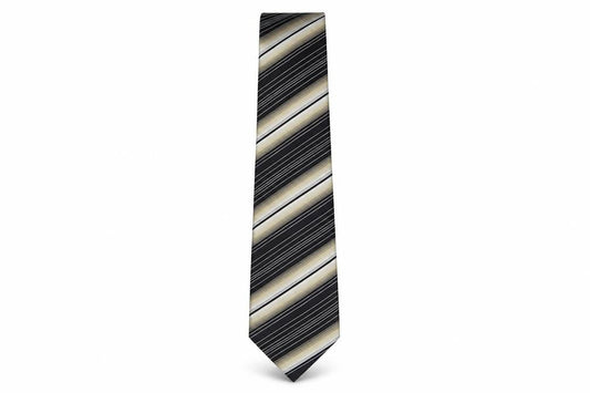 Bäumler Men's Black Striped Designer Silk Tie