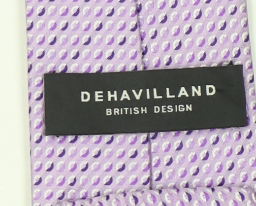 Mens Dehavilland Purple  100% Silk  Tie