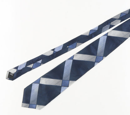 Pierre Cardin Men's Blue Silk Geometric Tie