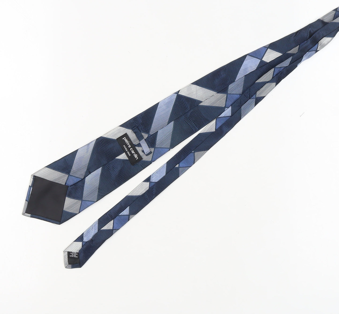 Pierre Cardin Men's Blue Silk Geometric Tie