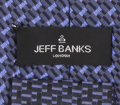 Jeff Banks Men's Blue Geometric Silk Tie One Size