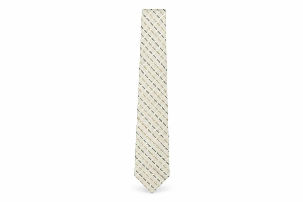 Mens Thomas Nash Beige Plaids & Checks 100% Polyester  Tie
