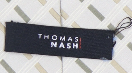 Thomas Nash Men's Beige Plaid Tie, Excellent Condition