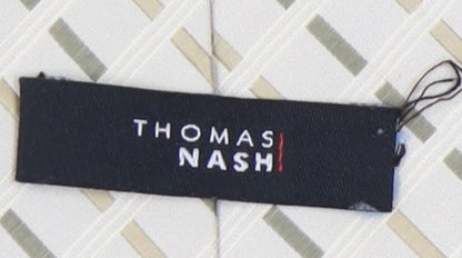 Thomas Nash Men's Beige Plaid Tie, Excellent Condition