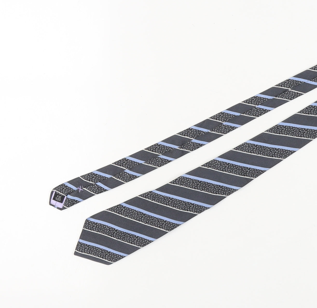 Jeff Banks Men's Blue Black Striped Silk Tie