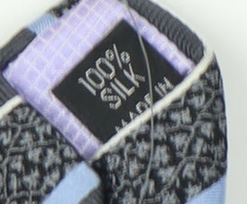 Jeff Banks Men's Blue Black Striped Silk Tie