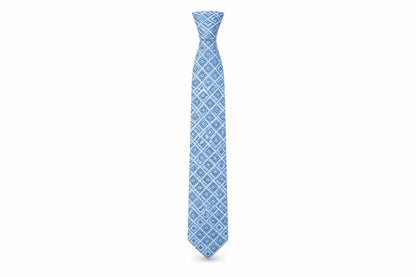 Mens Van Heusen Blue Geometric 100% Silk  Tie