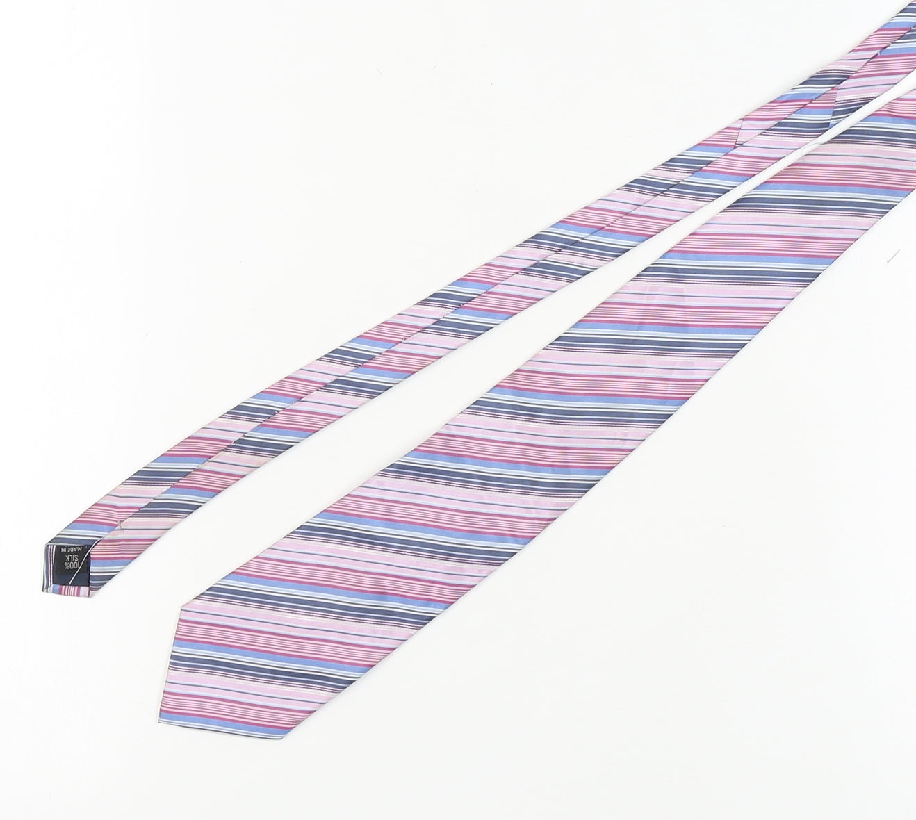 Jasper Conran Men's Multicoloured Striped Silk Tie