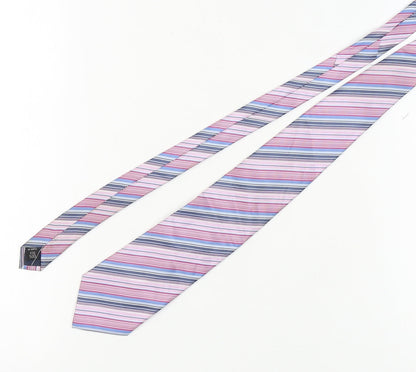 Jasper Conran Men's Multicoloured Striped Silk Tie