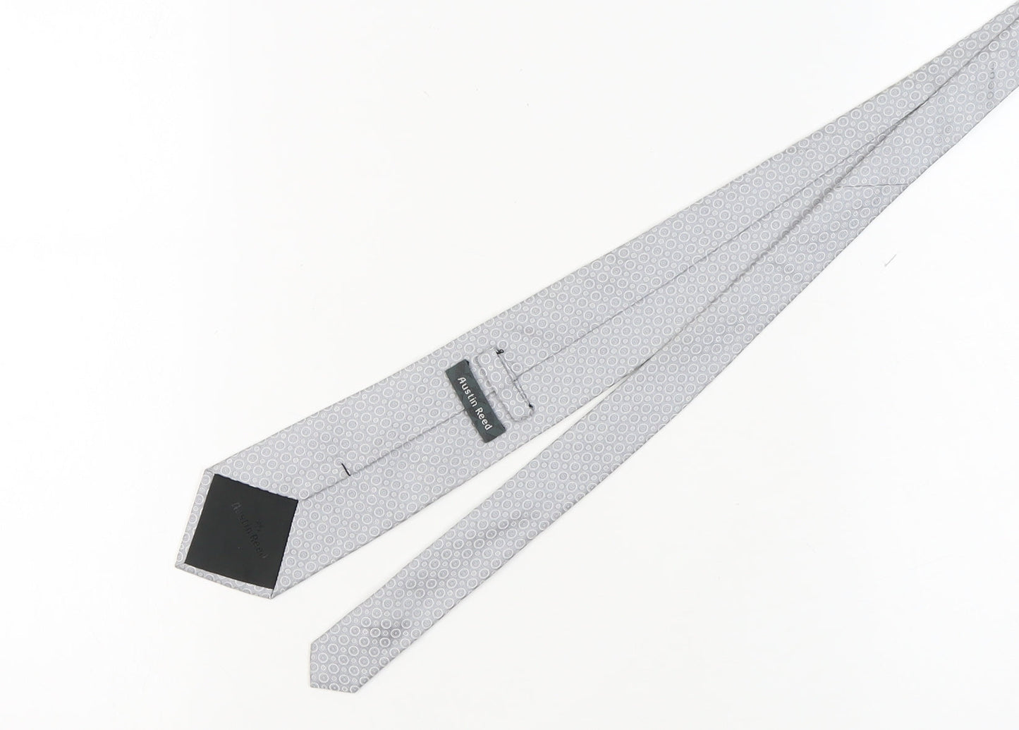 Austin Reed Men's Silver Geometric Silk Tie One Size