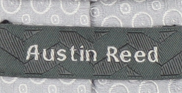 Austin Reed Men's Silver Geometric Silk Tie One Size