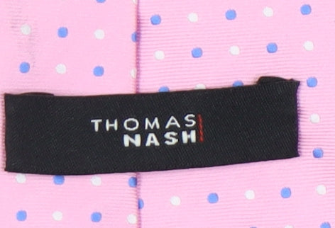 Thomas Nash Pink Polka Dot Men's Tie Polyester