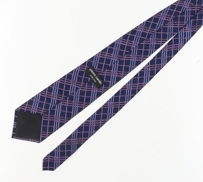 Pierre Cardin Men's Purple Silk Plaid Tie