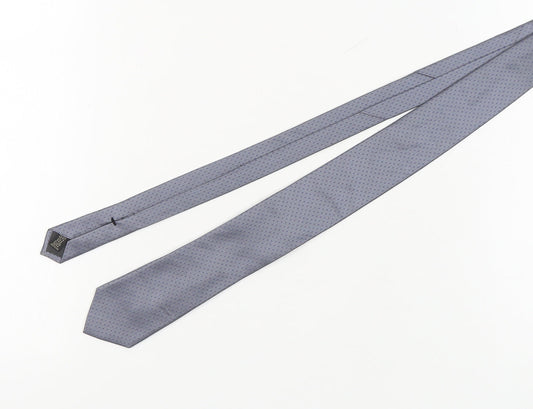 Mens Calvin Klein Grey Geometric 100% Silk  Tie