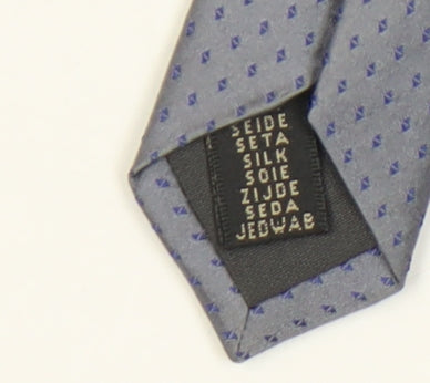 Mens Calvin Klein Grey Geometric 100% Silk  Tie