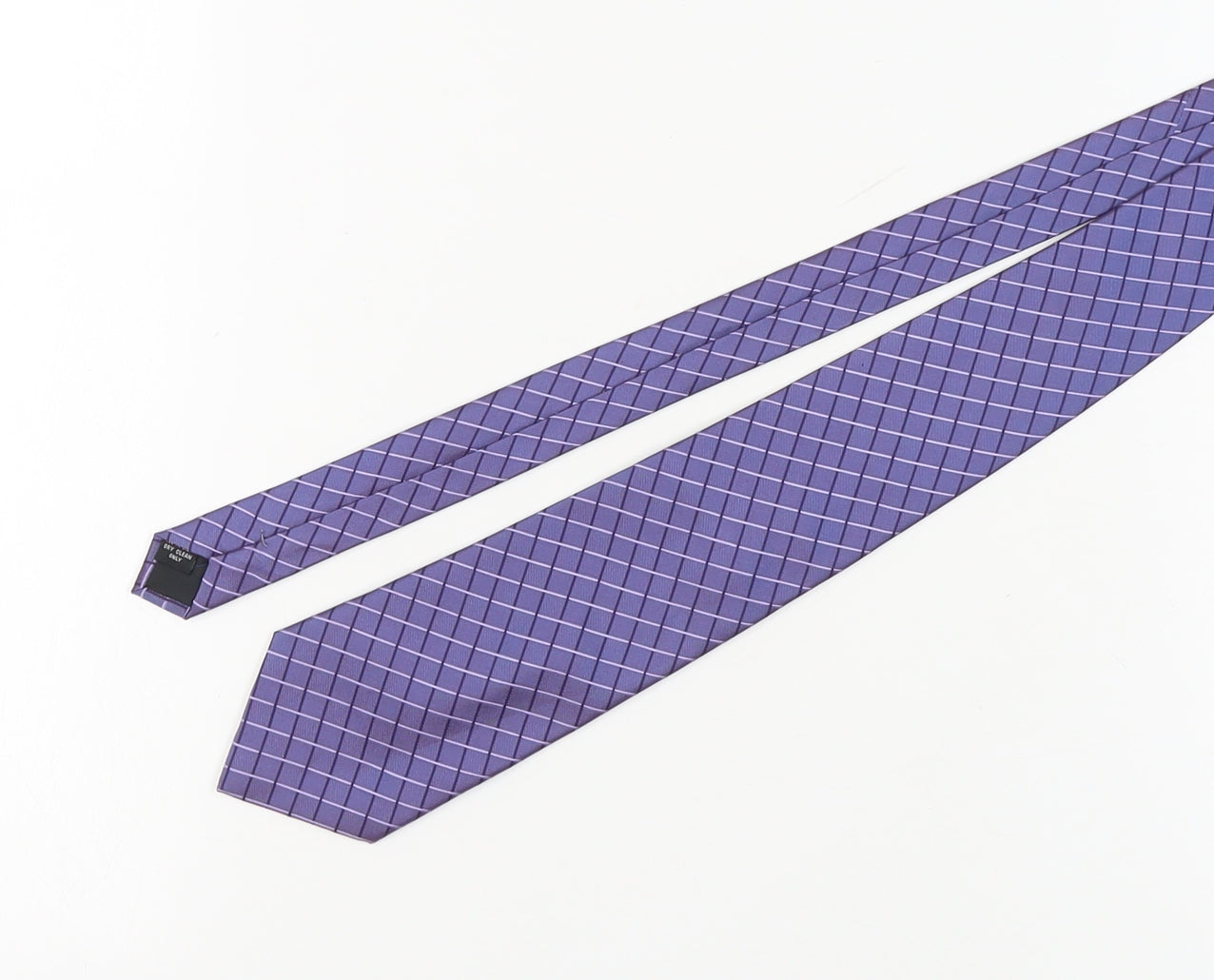 Mens Dehavilland Purple Geometric 100% Silk  Tie