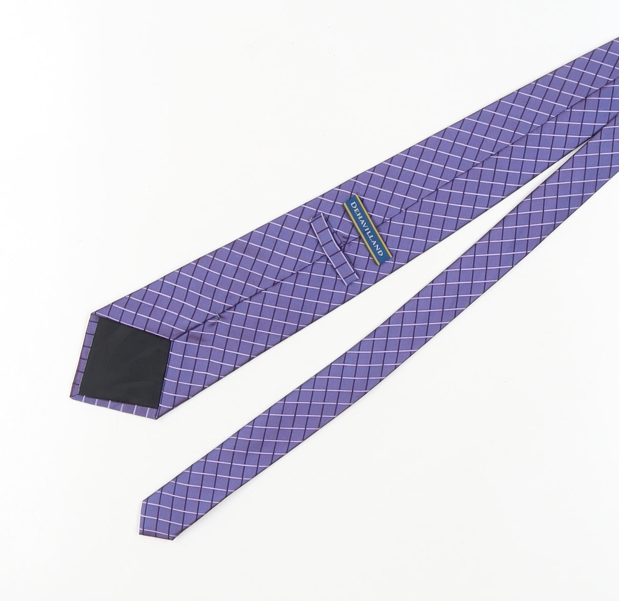 Mens Dehavilland Purple Geometric 100% Silk  Tie